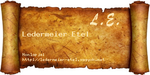 Ledermeier Etel névjegykártya